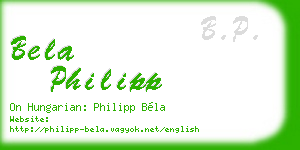 bela philipp business card